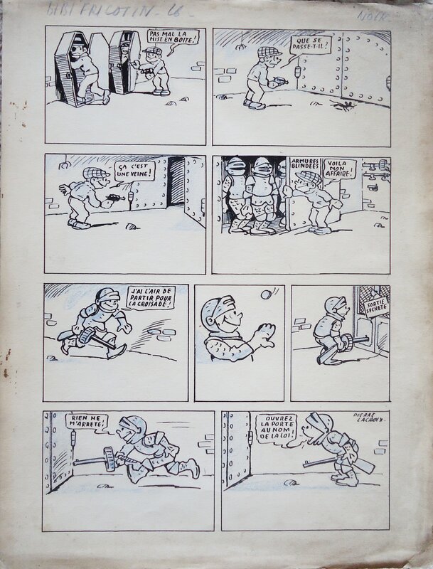 Pierre Lacroix, 1947 Bibi Fricotin  n'a peur de rien - Planche originale