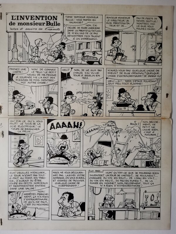Francis, Planche 1 de l invention de monsieur Bulle - Comic Strip