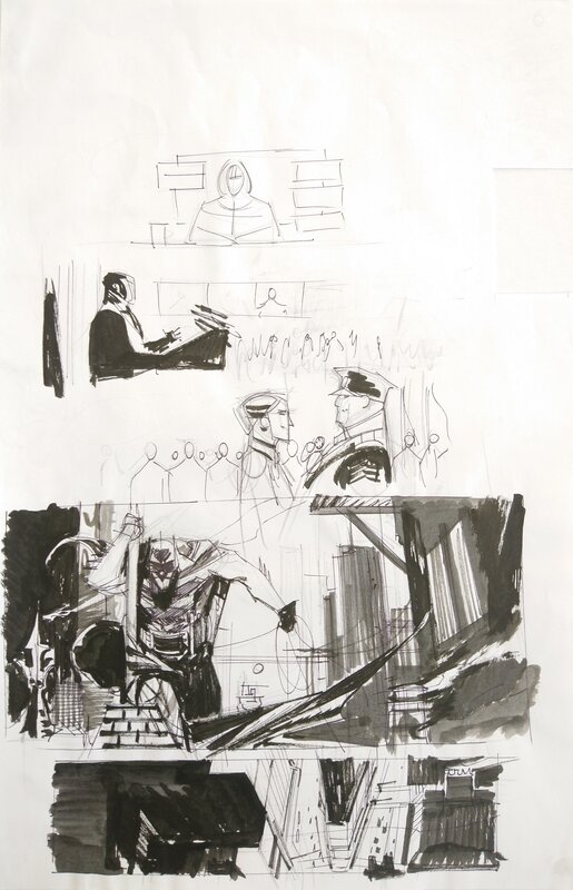 Sean Murphy, Batman: CURSE OF THE WHITE KNIGHT Prelim , #8, p. 25 - Original art