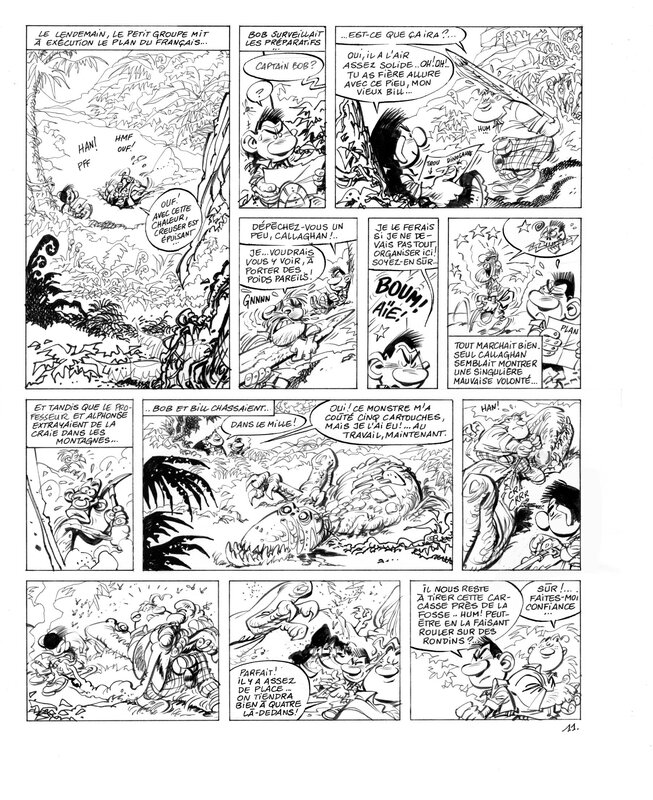 Didier Conrad, Yann, Lucie, Bob Marone T2 : Le Dinosaure blanc - L'Affrontement - Planche 11 - Planche originale