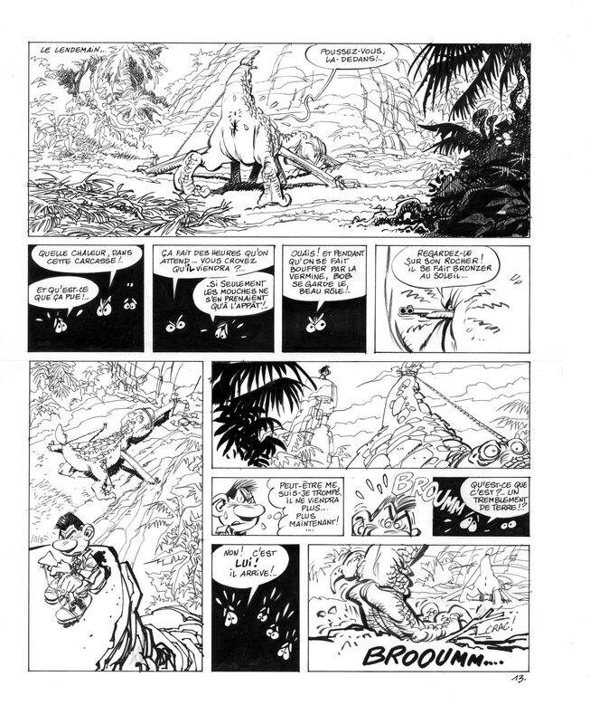 Didier Conrad, Yann, Lucie, Bob Marone T2 : Le Dinosaure blanc - L'Affrontement - Planche 13 - Planche originale