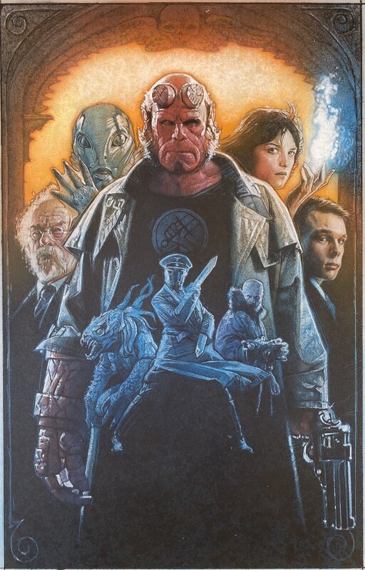 Drew Struzan - Hellboy - 2003 - Movie Poster Color Comprehensive Artwork - Illustration originale