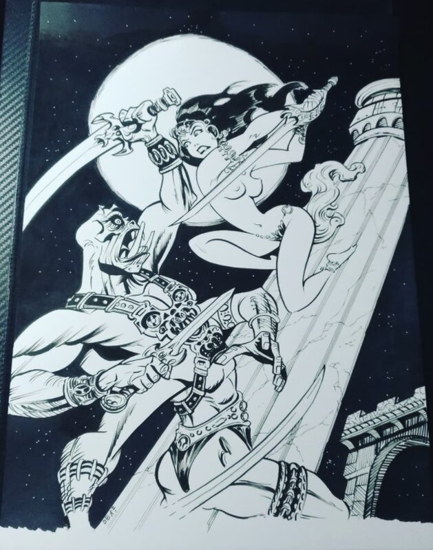 gioart, Dejah Thoris vs Thark d'après Bruce Timm - Couverture originale