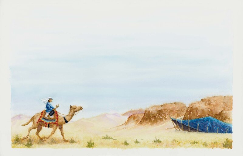 En vente - Ephémère, Le Père Noël des sables - Illustration originale