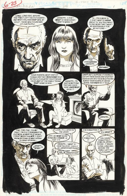 Duncan Eagleson, Vince Locke, Neil Gaiman, Sandman (1989) vol.2 #38 pg.1 - Planche originale