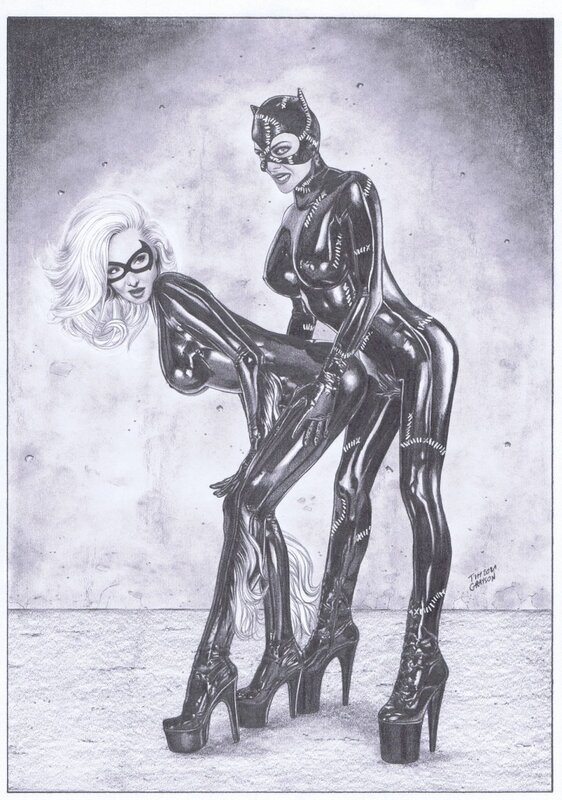 Tim Grayson, Catwoman et Black Cat - Illustration originale