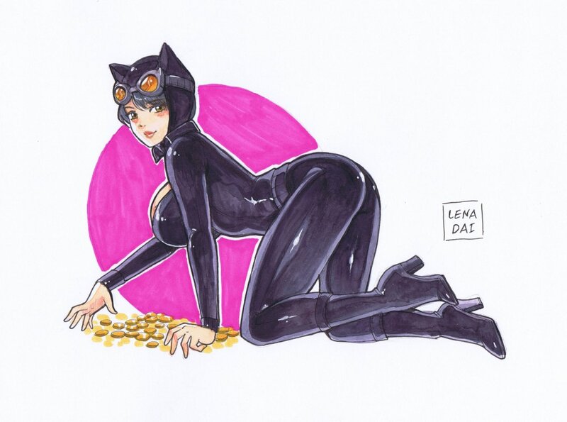 Catwoman par Lena Dai - Illustration originale