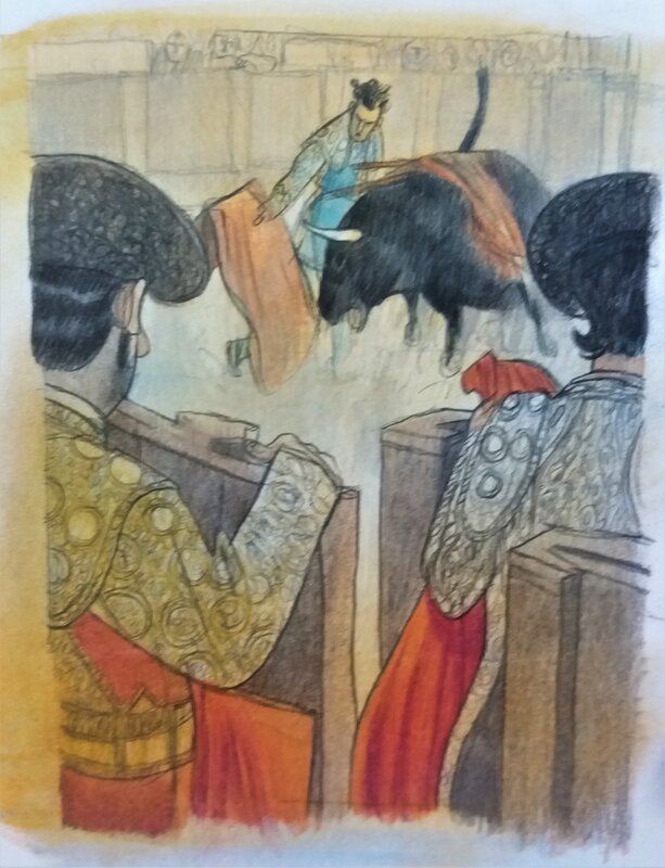 Bullfight by Jorge González - Original Illustration