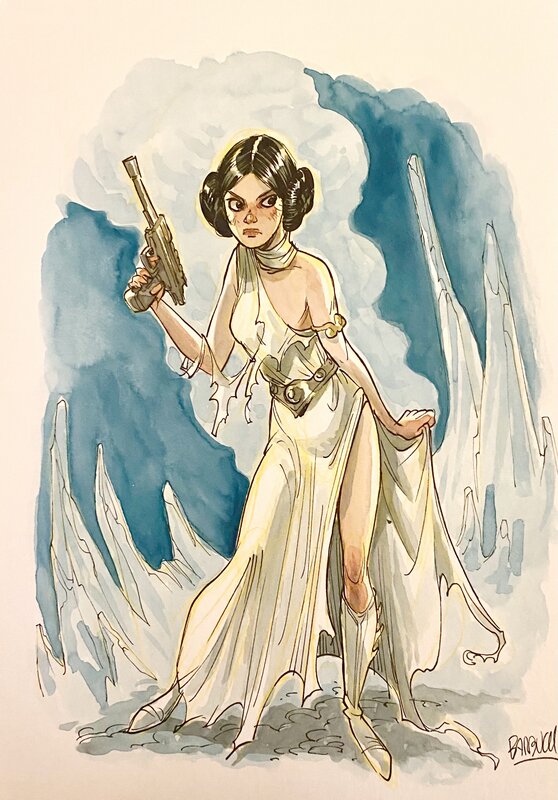 Princess Leia par Alessandro Barbucci - Planche originale