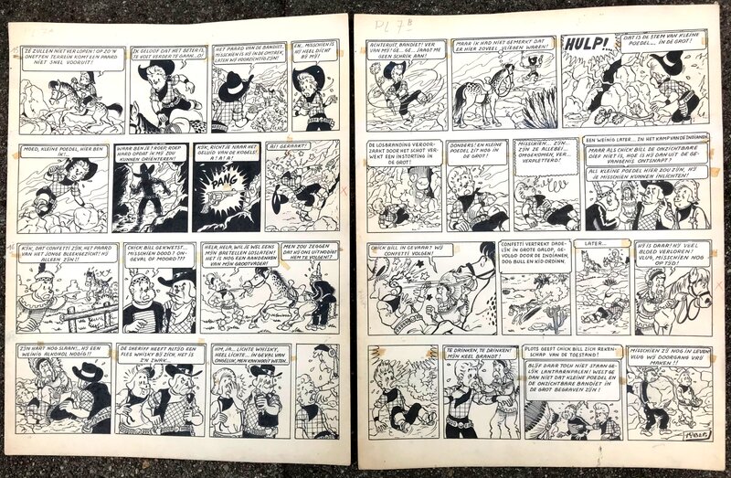 Tibet, Chick Bill t 1 - CB contre l'Invisible - Double planche - Comic Strip