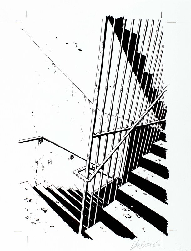 Escalier par Christophe Chabouté - Illustration originale