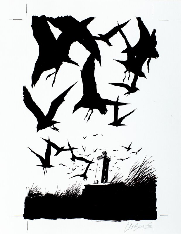 Christophe Chabouté, Mouettes 2, le phare - Original Illustration