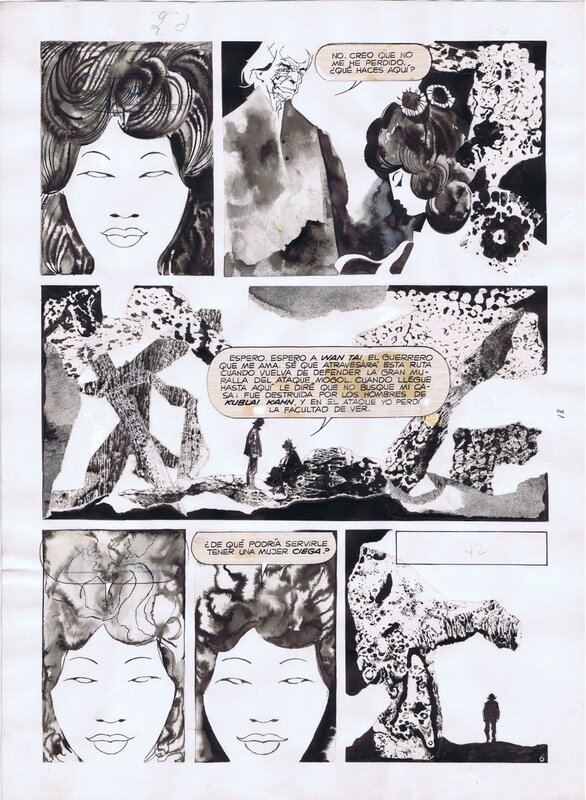 Viajero de Gris page by Alberto Breccia - Planche originale