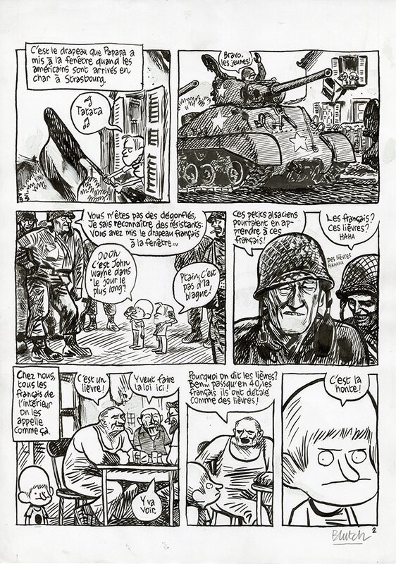 Blutch, Planche 2 de l'histoire courte Le français de l'intérieur - Comic Strip