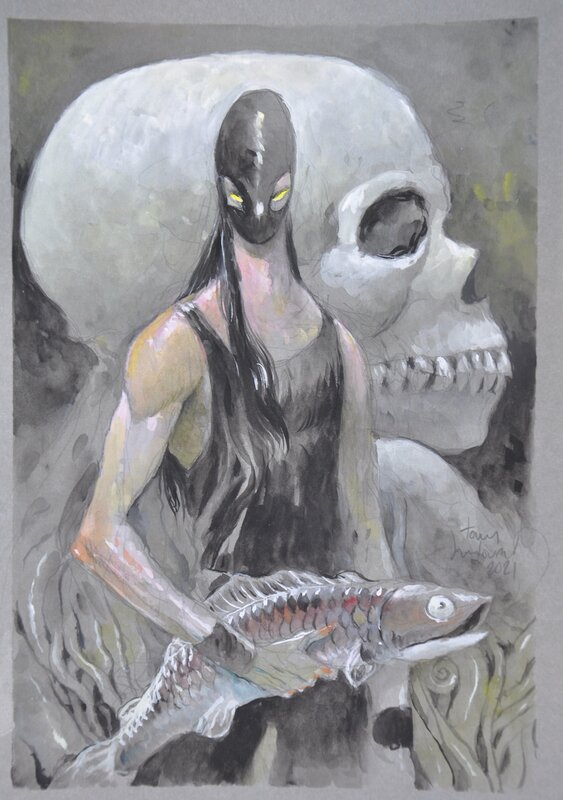 En vente - Skull 2021 par Tony Sandoval - Illustration originale