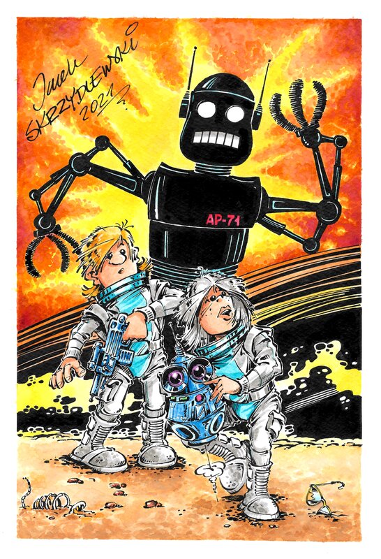 Jacek Skrzydlewski, La planète des robots - Original Illustration