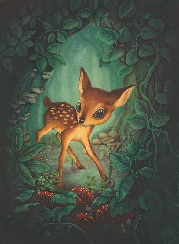 Bambi - couverture by Benjamin Lacombe - Original Illustration