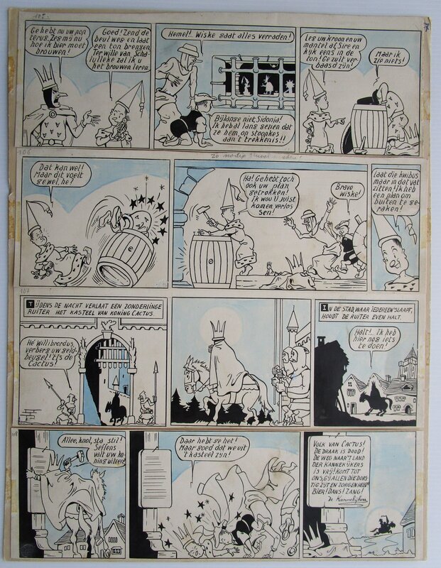 De koning drinkt par Willy Vandersteen - Planche originale
