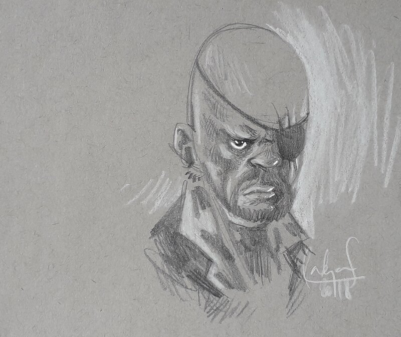 Nick Fury par Radja Sauperamaniane - Illustration originale