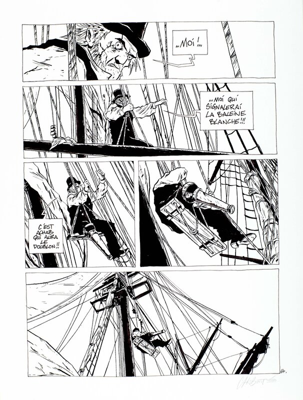 Christophe Chabouté, Moby Dick - Livre second - planche 64 - Planche originale