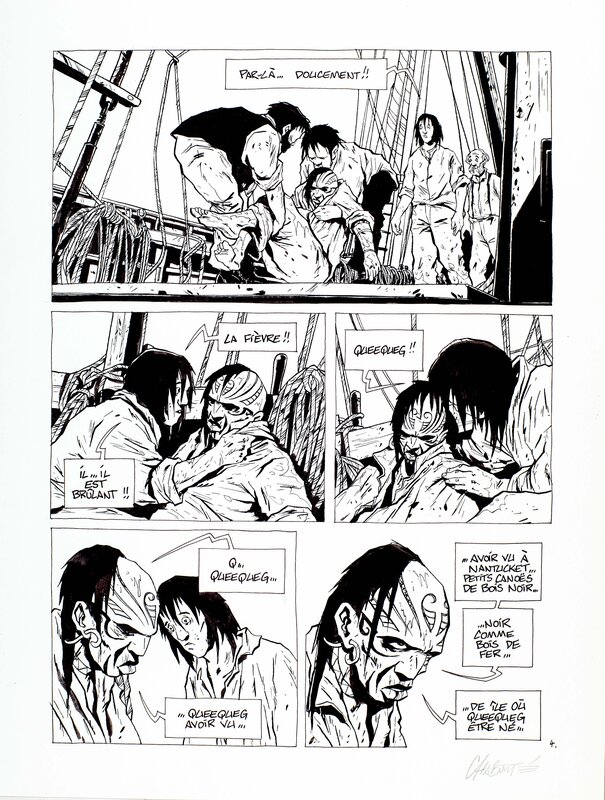 For sale - Christophe Chabouté, Moby Dick - Livre second - planche 4 - Comic Strip