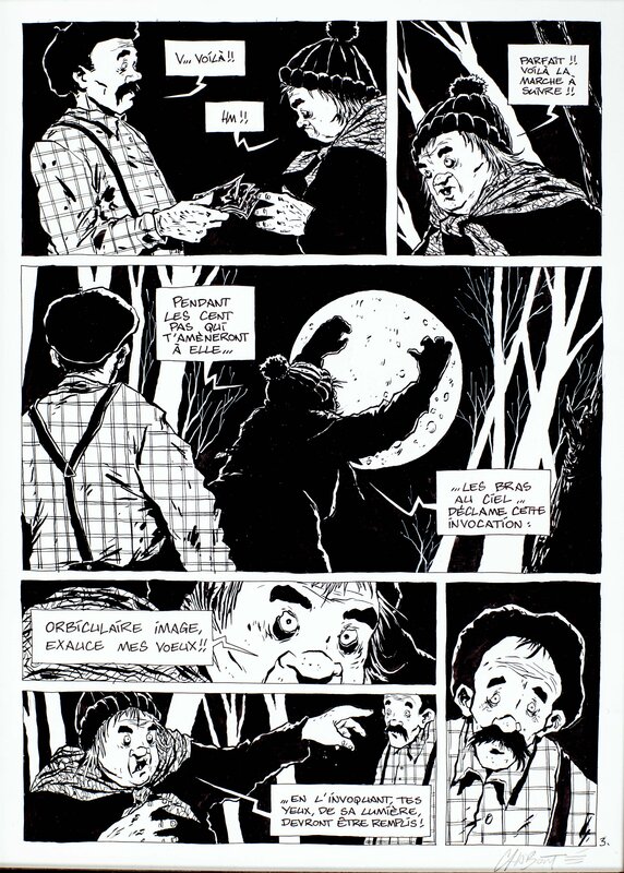 Christophe Chabouté, Sorcières - Lune - planche 3 - Comic Strip
