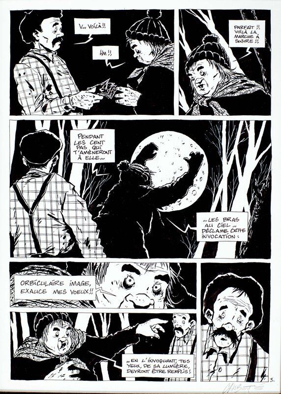 Christophe Chabouté, Sorcières - Lune - planche 3 - Planche originale