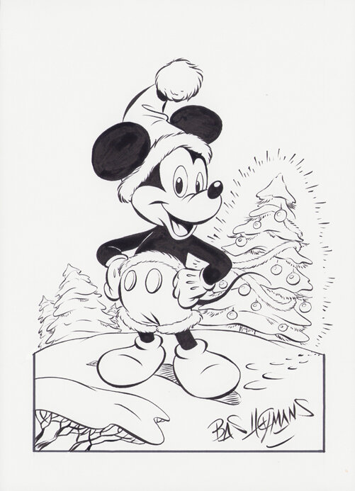 Bas Heymans | 2018 | Mickey in de sneew - Original Illustration