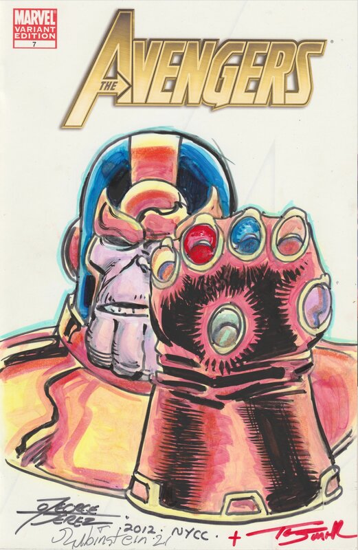 Thanos par George Perez, Tom Smith, Joe Rubinstein - Dédicace