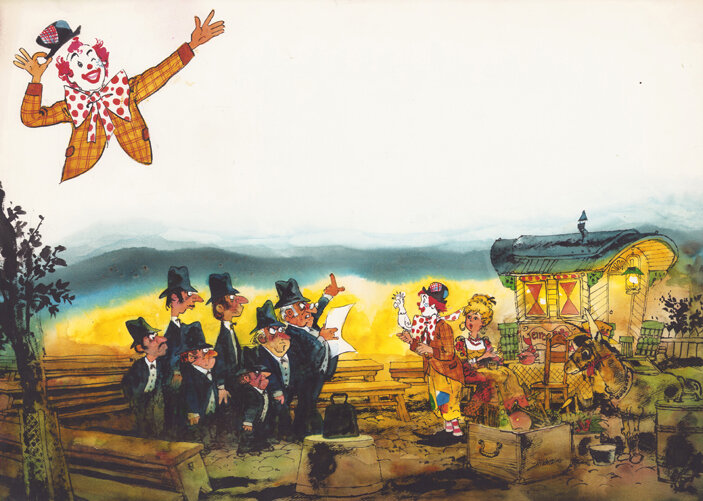 Jan Wesseling | 1977 | Pipo en de stille feestgangers 1 - Original Illustration