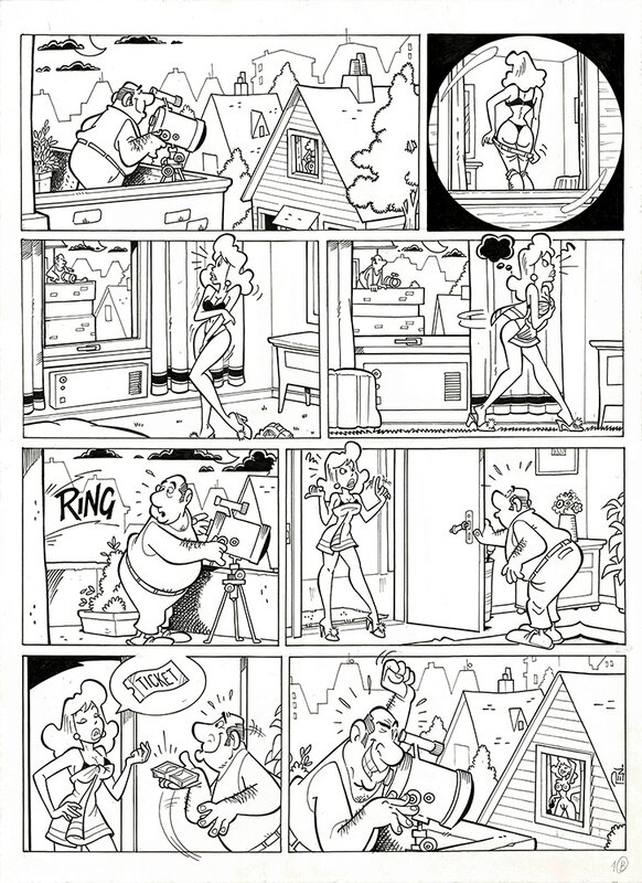 Penn, Pier Dario Pennati, Blagues Coquines (Rooie Oortjes) - Cartoon Album 17 page 27 - Planche originale