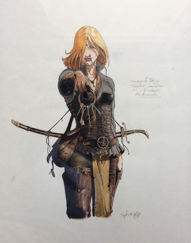 La voleuse by Eric Bourgier - Original Illustration
