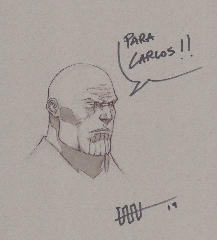 Thanos par Cafu - Dédicace