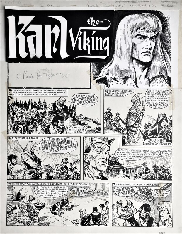Edmund Drury, Karl (Erik) le Viking - The fallen meteorite - planche de titre - Planche originale