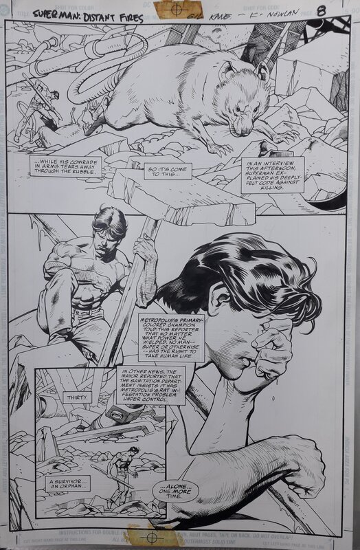 Superman par Gil Kane, Kevin Nowlan - Planche originale