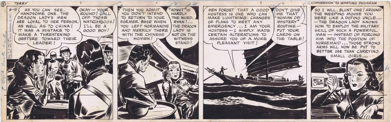 Terry and the Pirates 1942 by Milton Caniff Featuring the Dragon Lady - Comic Strip