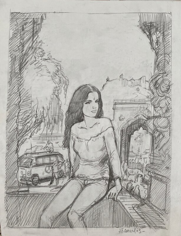 En vente - Jean-François Charles, Indian dreams T2 projet de couverture - Planche originale