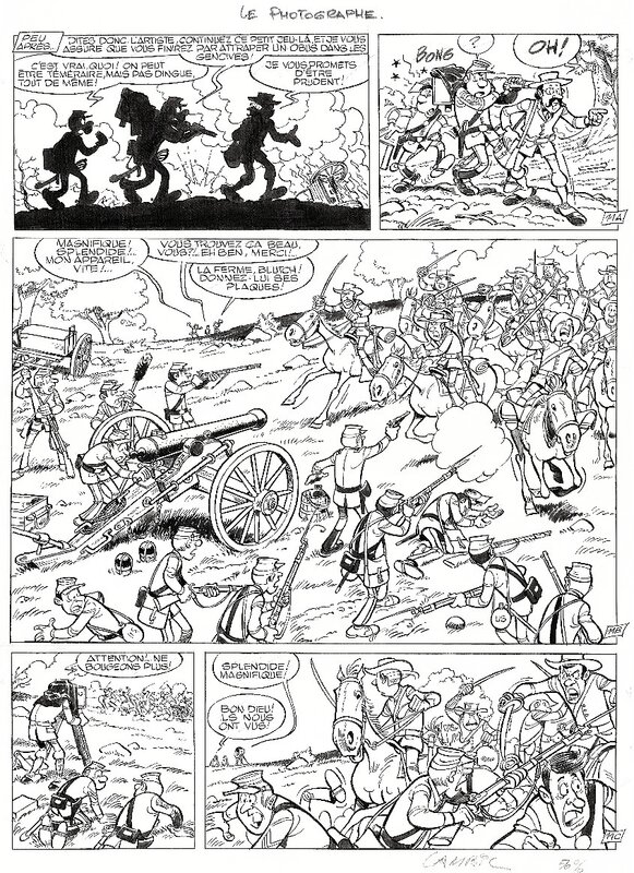 WILLY LAMBIL : Les Tuniques Bleues Tome 11 Les bleus en Noir et Blanc planche 11 - Planche originale