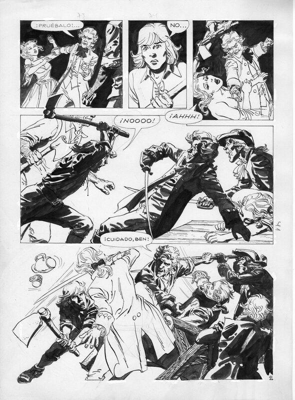 Mandrafina : TUSK, El Nido de la tristeza, planche n°11, 1er épisode, 1979 pour le magazine italien LANCIOSTORY - Comic Strip