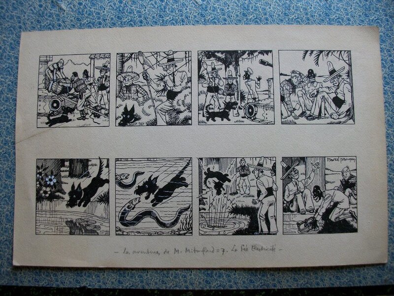 En vente - Prangey Planche Originale 7 Oncle Mitouflard , Album BD Genre Tintin Éo Année 30 pour NESTLÉ - Planche originale