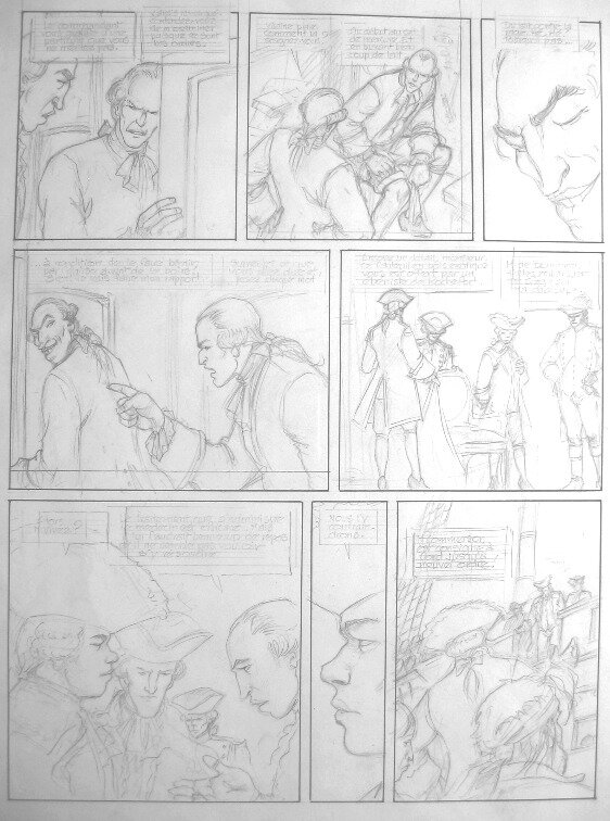 Dethorey : Planche crayonnée du passage de Venus - Original art