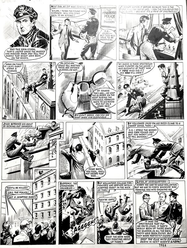 Reg BUNN : Planche de ZIP NOLAN dans LION du 14 Novembre 1964 - Planche originale