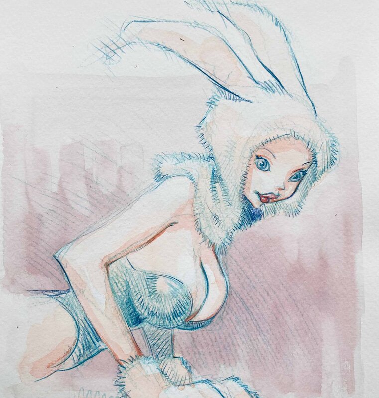 En vente - Lapine par Jean-Baptiste Andréae - Illustration originale