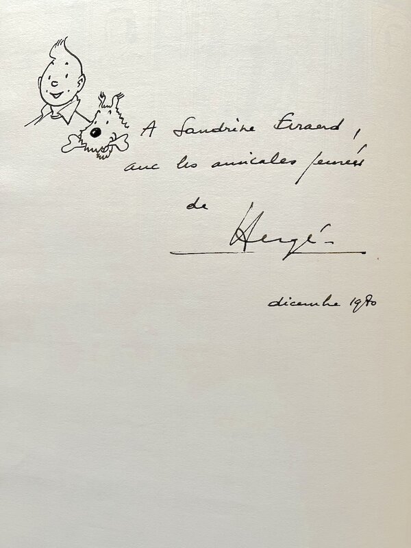 Hergé, Dessin original dédicacé - Sketch