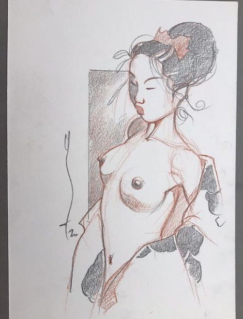 Geisha par Michetz - Illustration originale