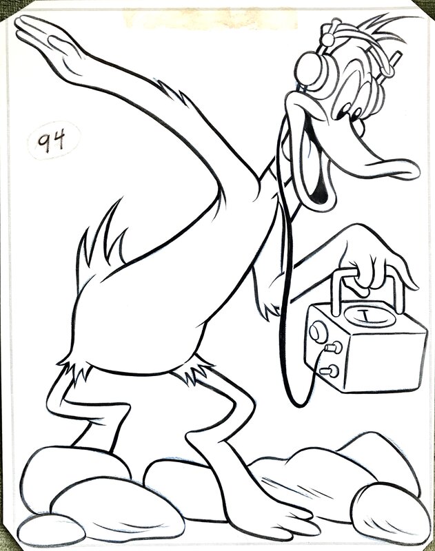 Clampett : dessin de Daffy Duck pour un livre de coloriage - Illustration originale