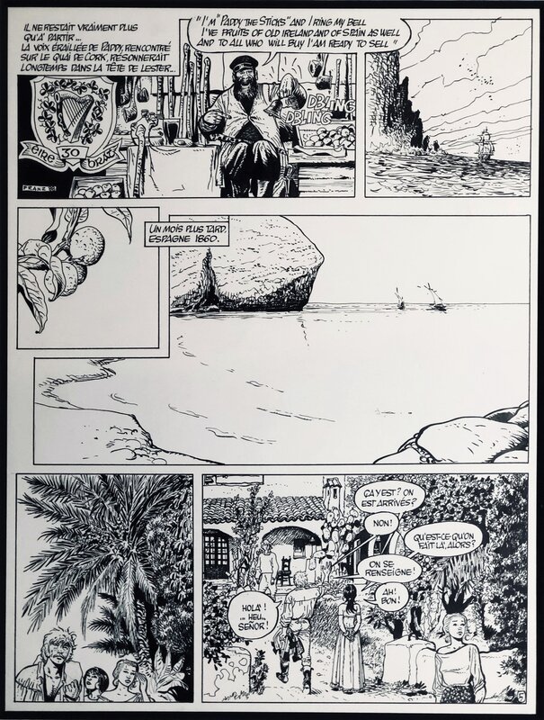 Franz, 1988 - Lester Cockney : La Déchirure - Espagne 1860 - - Planche originale