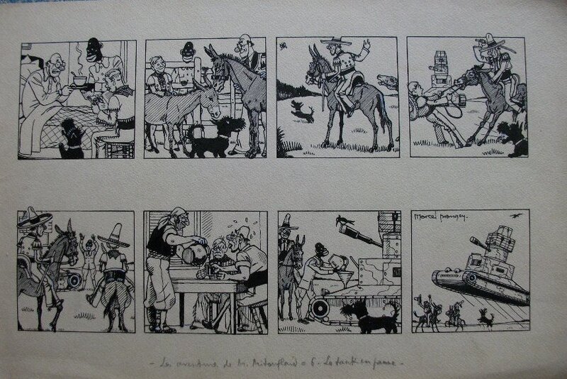 Prangey Planche Originale 6 Oncle Mitouflard , Album BD Genre Tintin Éo Année 30 pour NESTLÉ - Planche originale