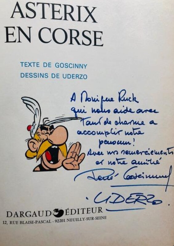 Astérix en Corse - Uderzo & Goscinny - Dédicace
