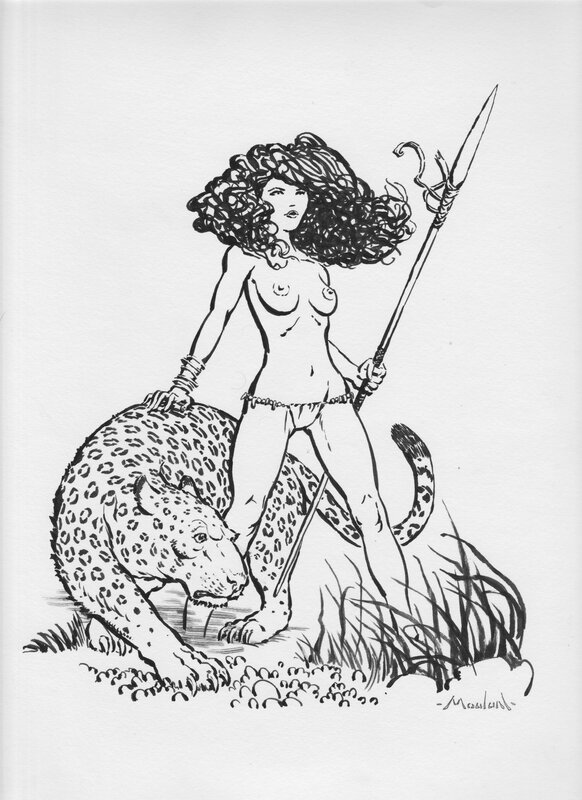 En vente - Princesse Amazone par Régis Moulun - Illustration originale